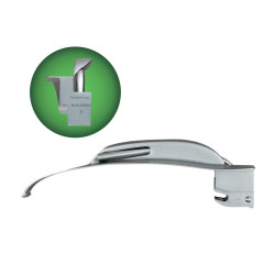 Sun-Med Greenline MacIntosh Blechman American Profile Fiber Optic Laryngoscope Blade Size 3