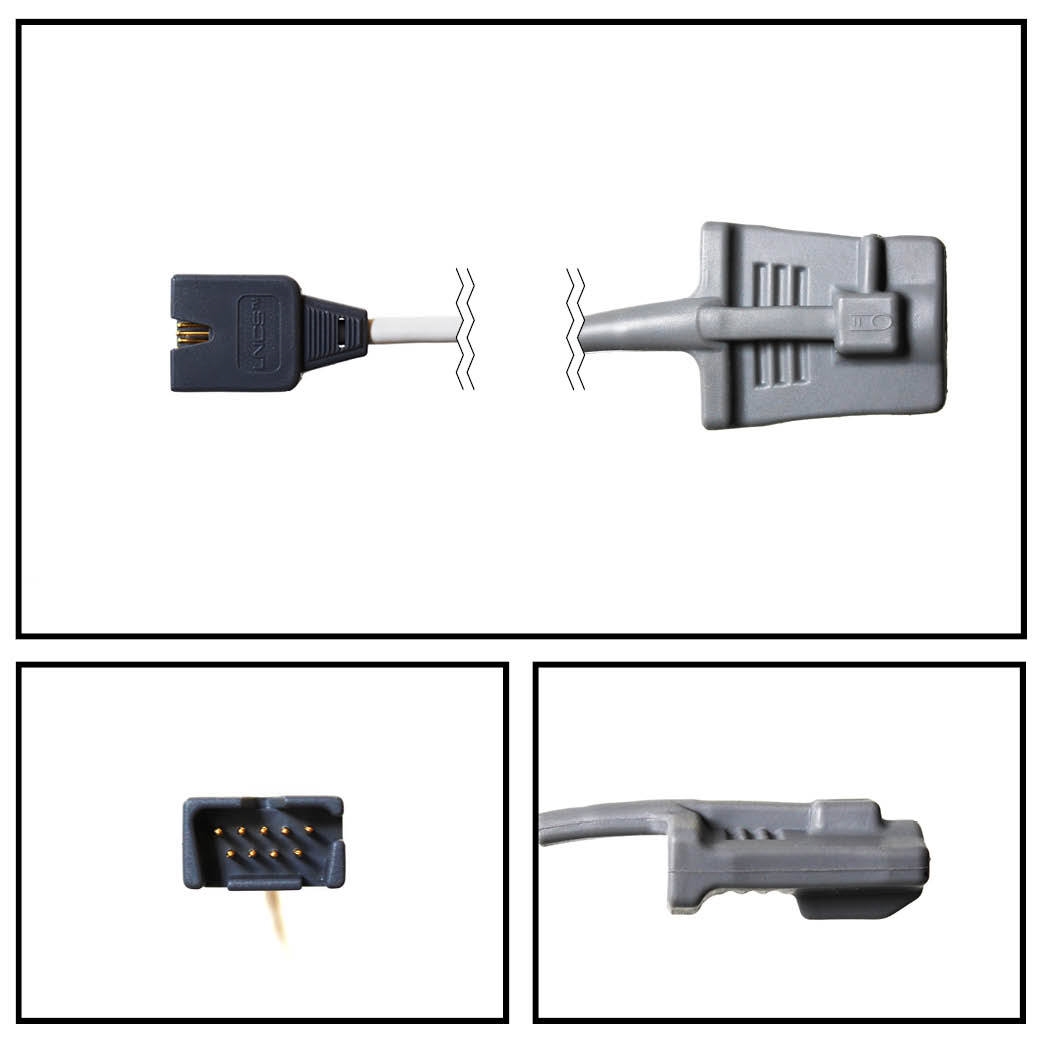 OEM Masimo SET 2653 LNCS DBI Adult Soft Shell Finger SpO2 Sensor LNCS 9 Pin Connector 3FT/1M Cable