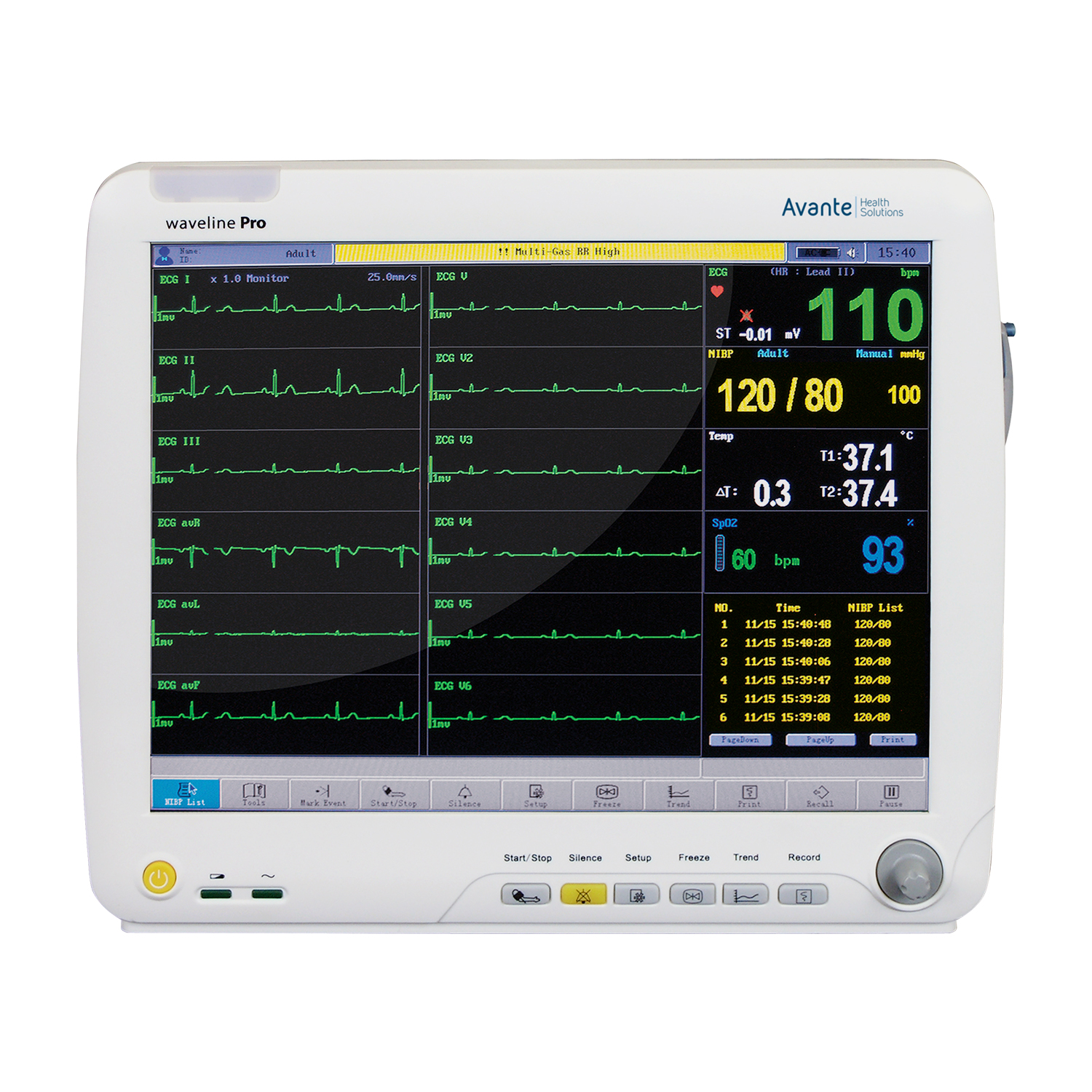 Med Vest Technology Waveline Pro Touch-Screen Anesthesia Monitor