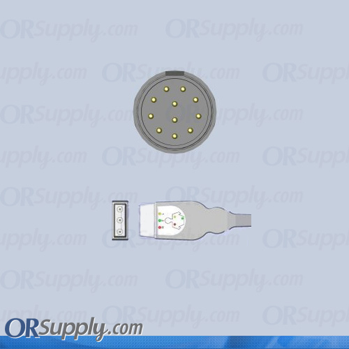 Nihon Kohden ECG Cable, 3-Lead IEC Safety Din