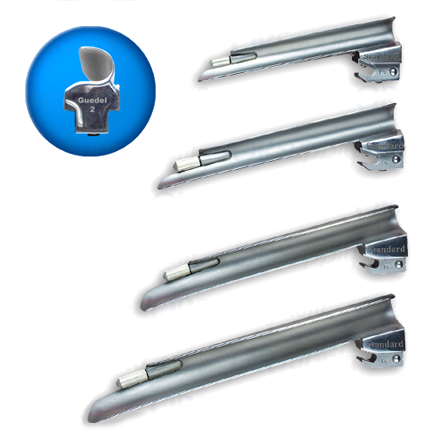 Sun-Med Guedel Laryngoscope Blades - English Profile Conventional Illumination