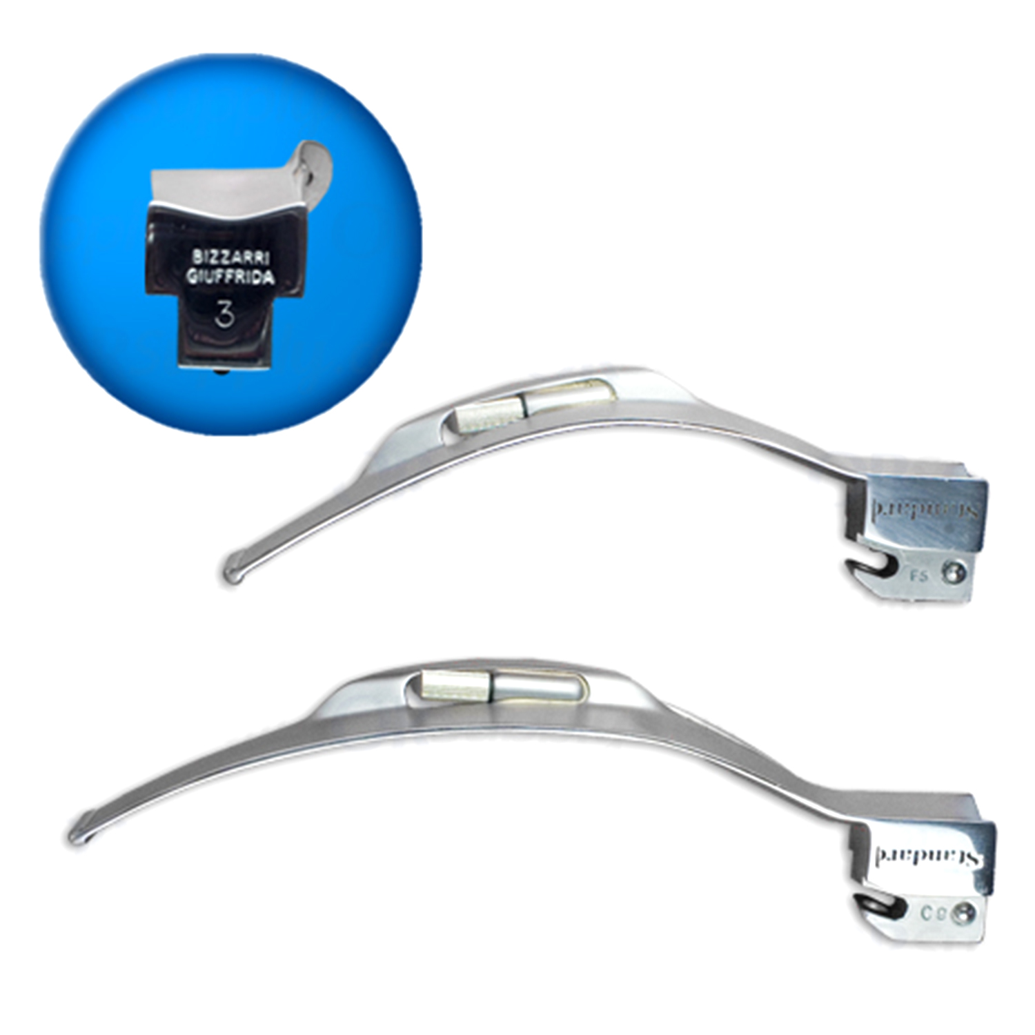 Sun-Med MacIntosh Flange-Less Conventional Illumination American Profile Adult Laryngoscope Blades