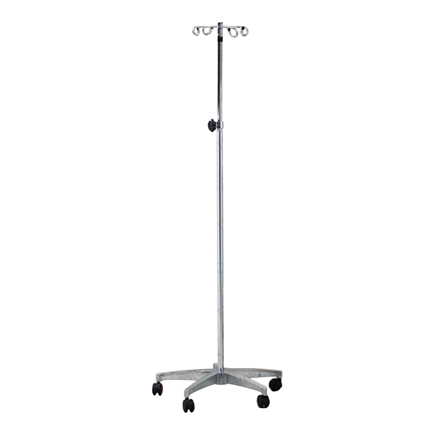 Clinton Five-Leg 4-Hook Aluminum Base IV Pole