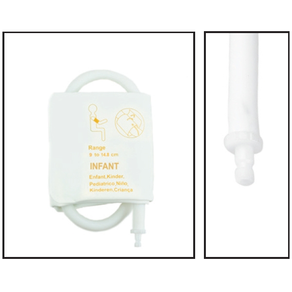 NiBP Single Tube 9CM-14.8CM / 3.5IN-14.8IN Infant Disposable TPU Blood Pressure Cuff Box of 5