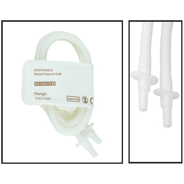 NiBP Disposable Cuff Double Tube Neonate Size 5 (8-15cm) - TPU (Box of 10)