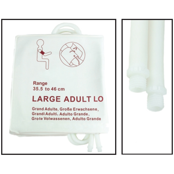 NBXX3371-NiBP Disposable Cuff Dual Tube Large Adult Long (35.5-46cm) - Soft Fiber (Box of 5)