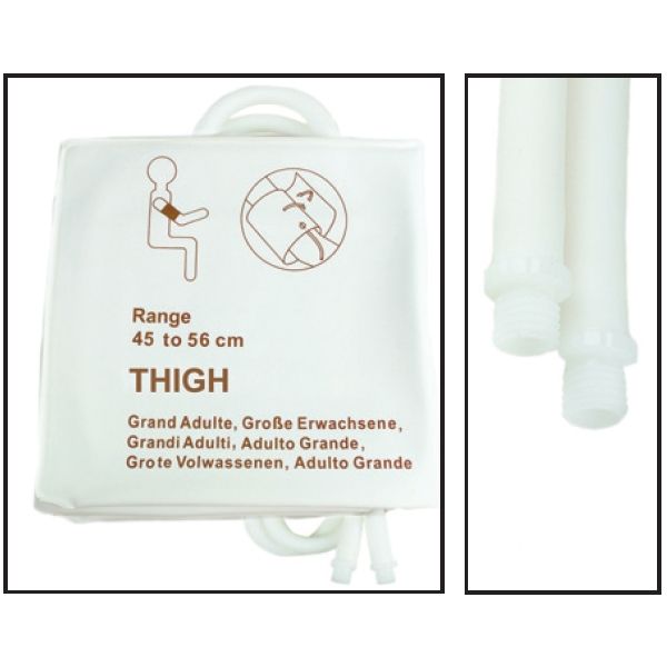 NBXX3379-NiBP Disposable Cuff Dual Tube Thigh (45-56cm) - Soft Fiber (Box of 5)