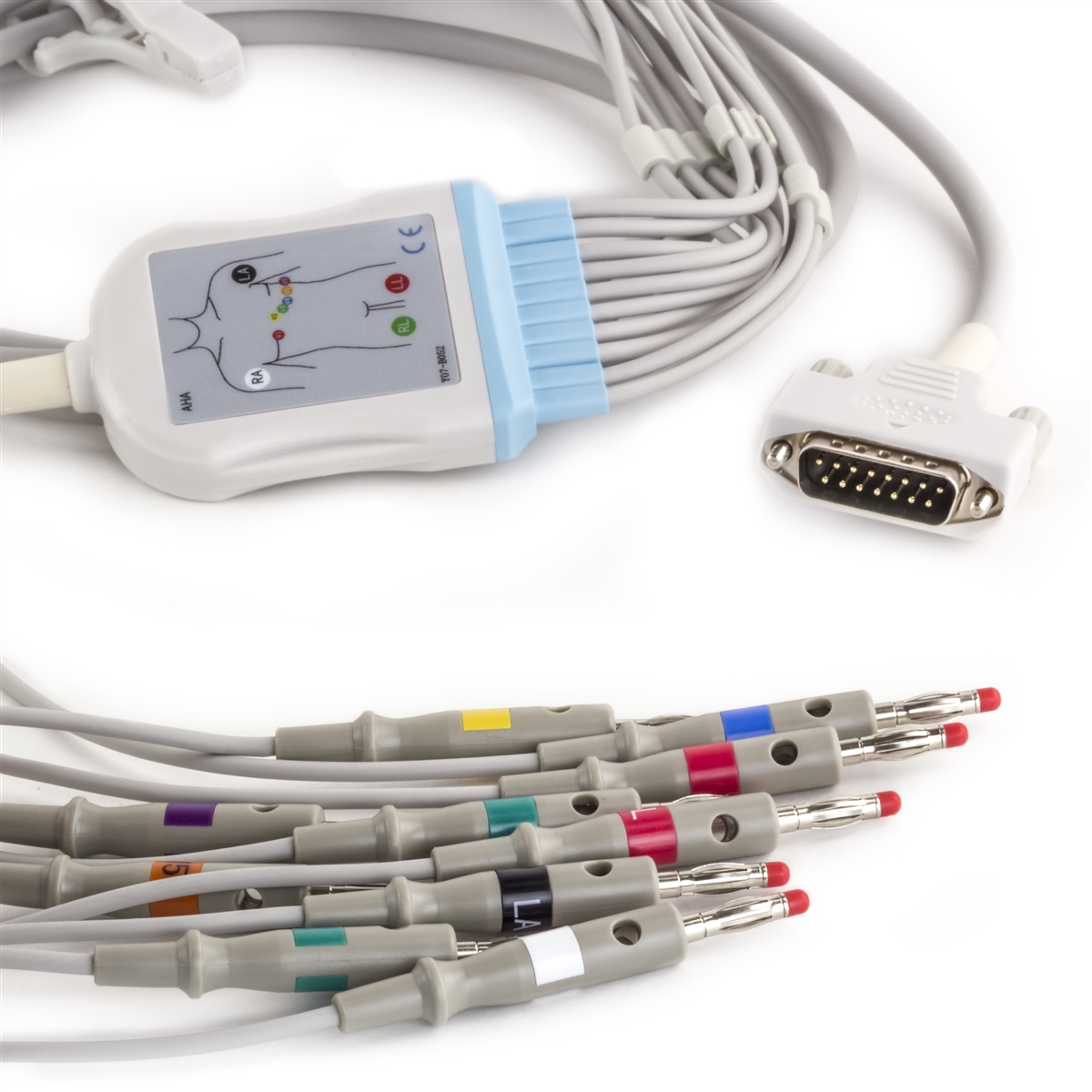 Nihon Kohden 10 Lead Fixed Diagnostic ECG Cable (Connector Option 2) - Banana