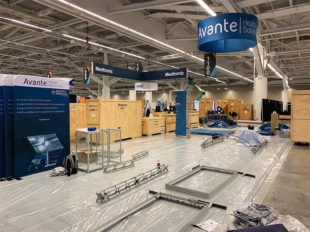 AAMI 2019 expo booth setup photo