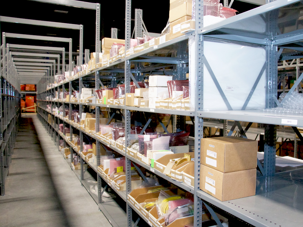 Med Vest Technology HS Charlotte - warehouse shelves small diagonal