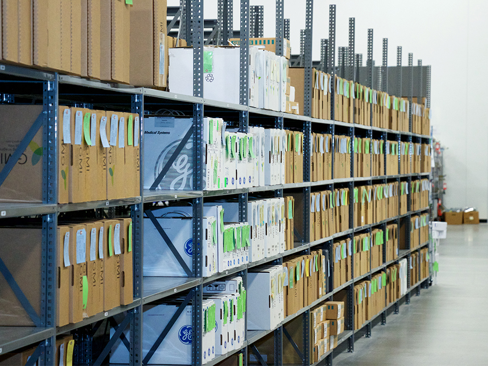 Med Vest Technology HS Charlotte - warehouse shelves GE