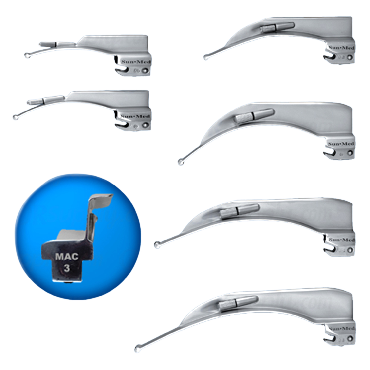 Sun-Med American Profile Conventional Illumination MacIntosh Laryngoscope Blades