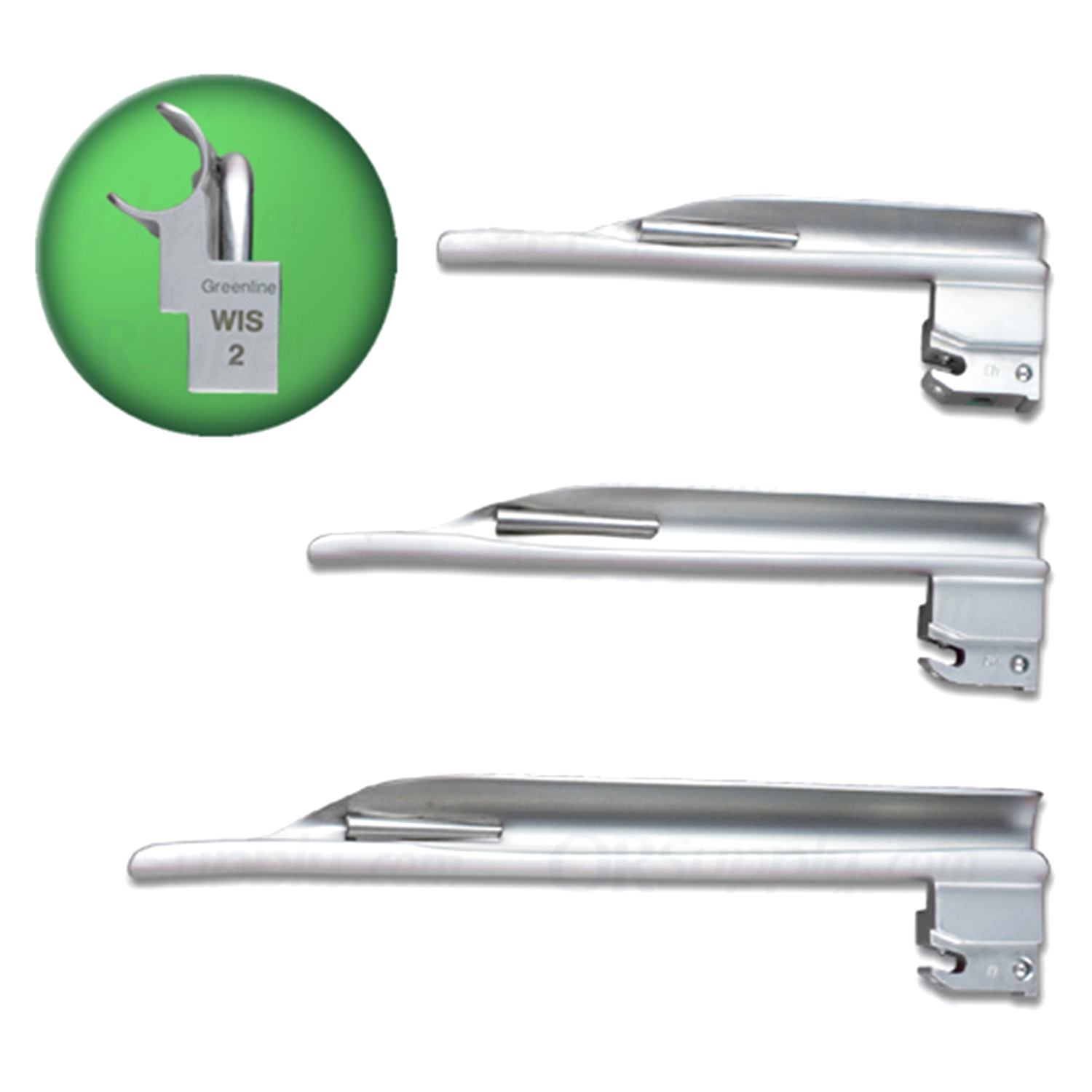 Sun-Med Greenline Wisconsin Fiber Optic Laryngoscope Blades