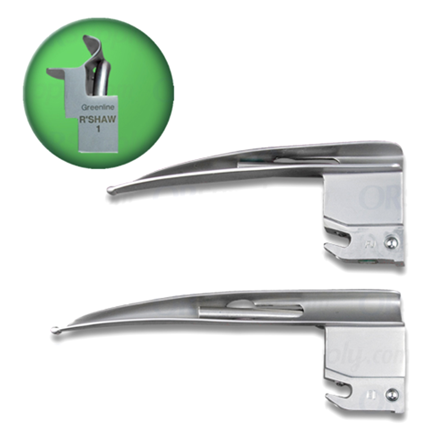 Sun-Med Greenline Robertshaw English Profile Fiber Optic Laryngoscope Blades